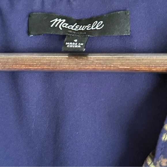 Madewell Blue Floral Dress Sz 4 - Picture 5 of 7